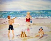 Grandkids On Beach