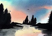 Sunset On Lake