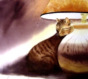 Cat By A Lamp