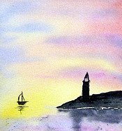 Lighthouse At Sunset