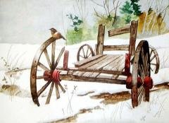 Wagon with Bird