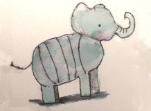 Elephant in Striped P.J. S