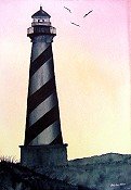 Lighthouse At Sunset
