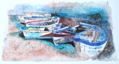 Beached Row Boats Batik