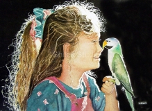 Girl Wirh Parrot