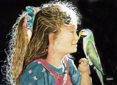 Girl Wirh Parrot