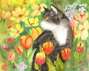 Cat in Flowers