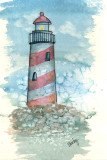 Red and White Lighthouse