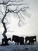 Horses In The Fog