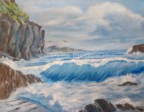 Birds over Blue Cliffs