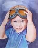 Stephen with His Goggles Watercolor